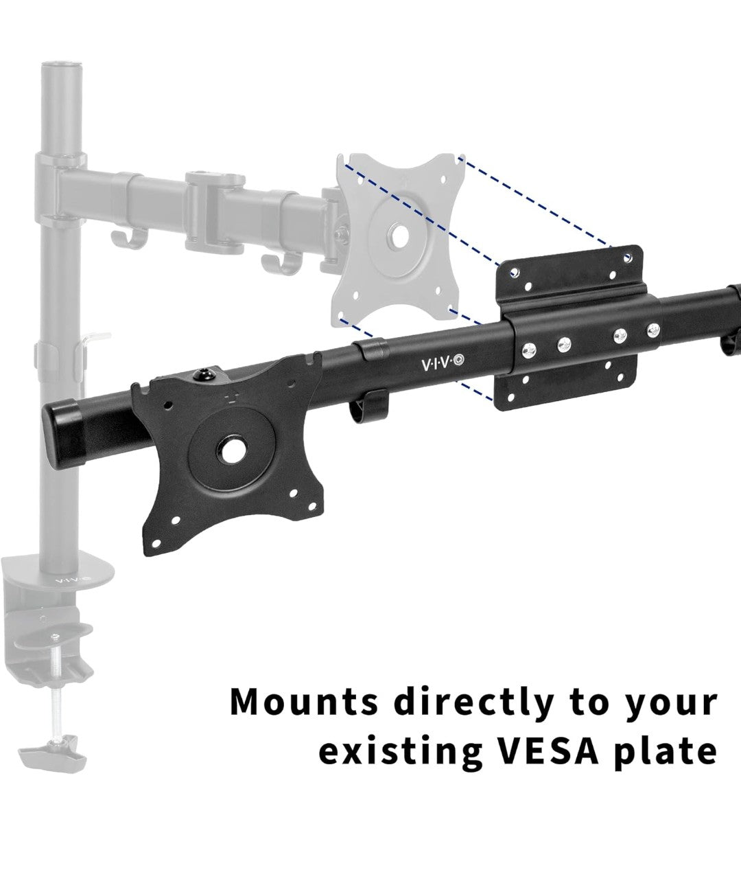 VIVO Dual VESA Bracket Adapter, Horizontal Assembly Mount for 2 Monitor Screens up to 27 inches, MOUNT-VW02A