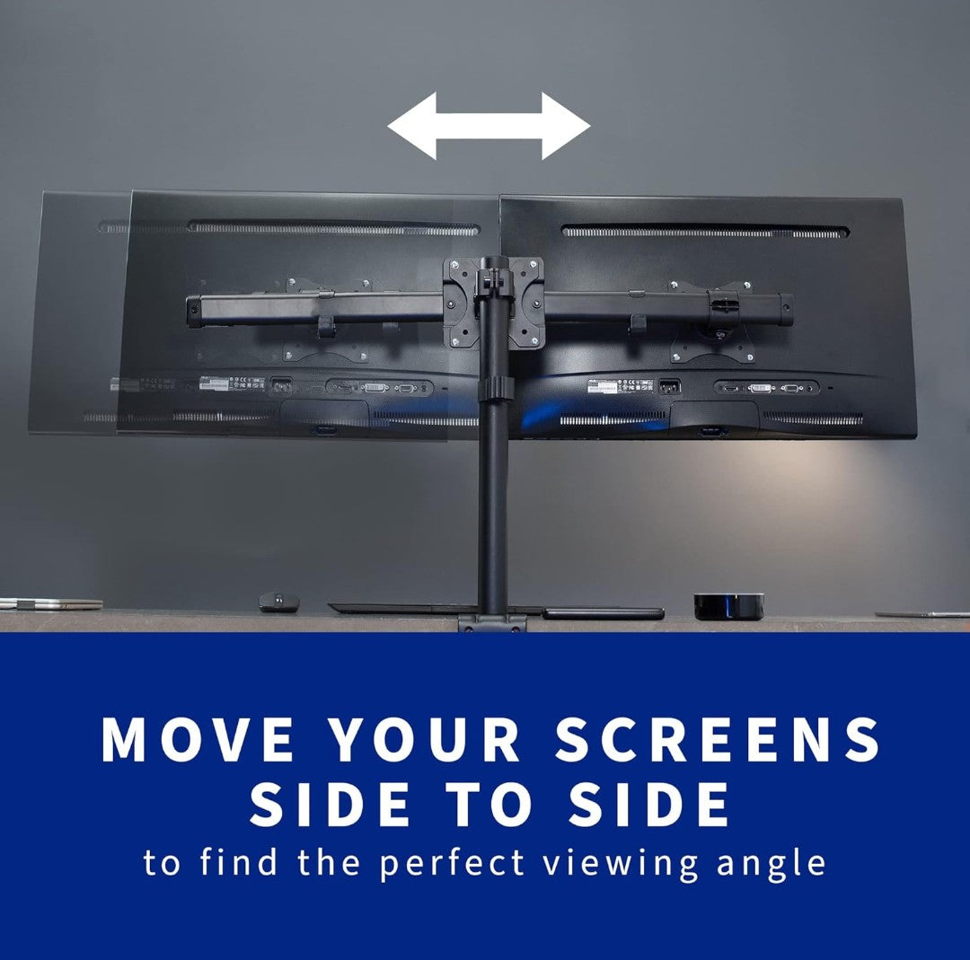 VIVO Dual VESA Bracket Adapter, Horizontal Assembly Mount for 2 Monitor Screens up to 27 inches, MOUNT-VW02A