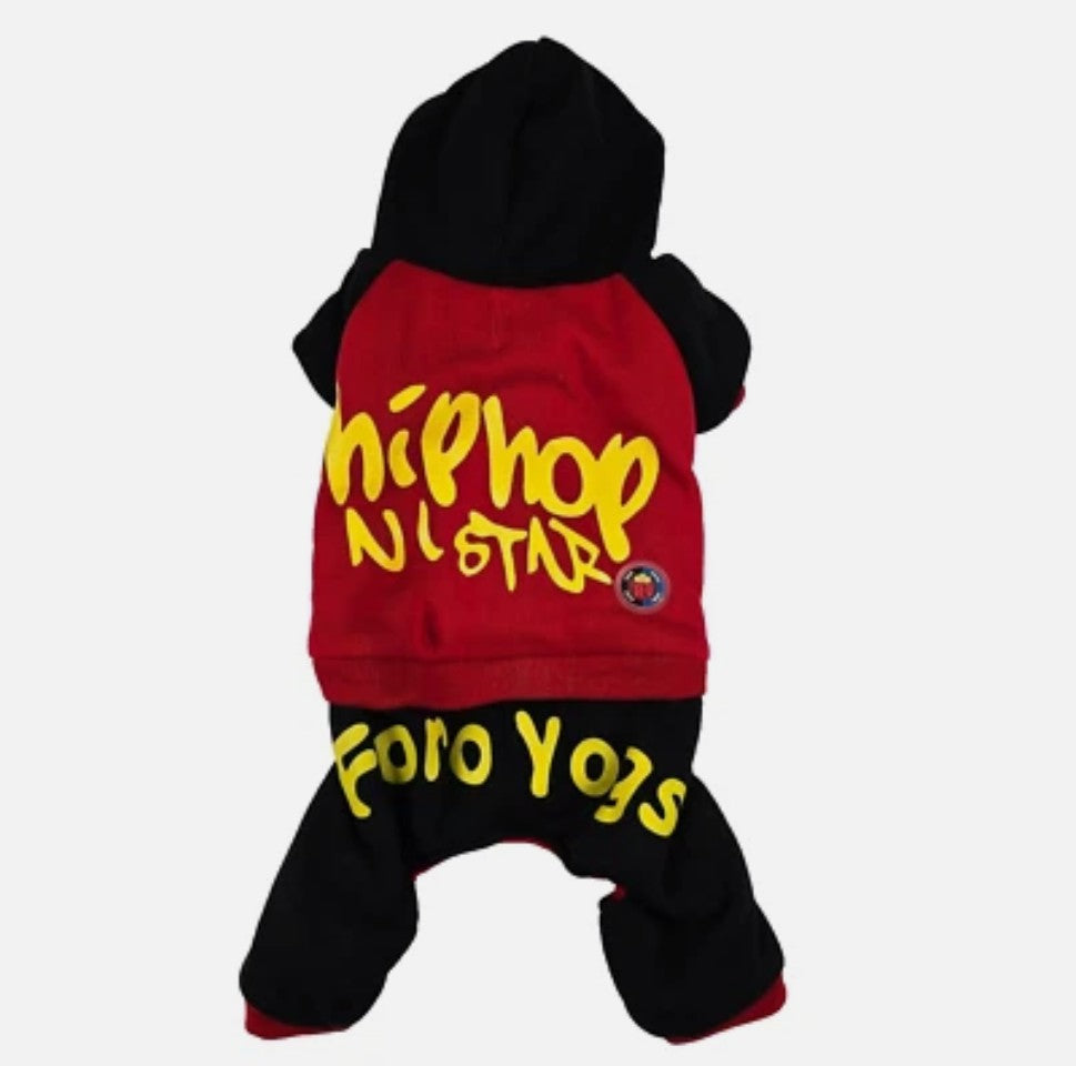 Royal Wise Dog Hoodie Red Black Yellow All Star Hip Hop Size Medium