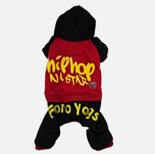 Royal Wise Dog Hoodie Red Black Yellow All Star Hip Hop Size Medium