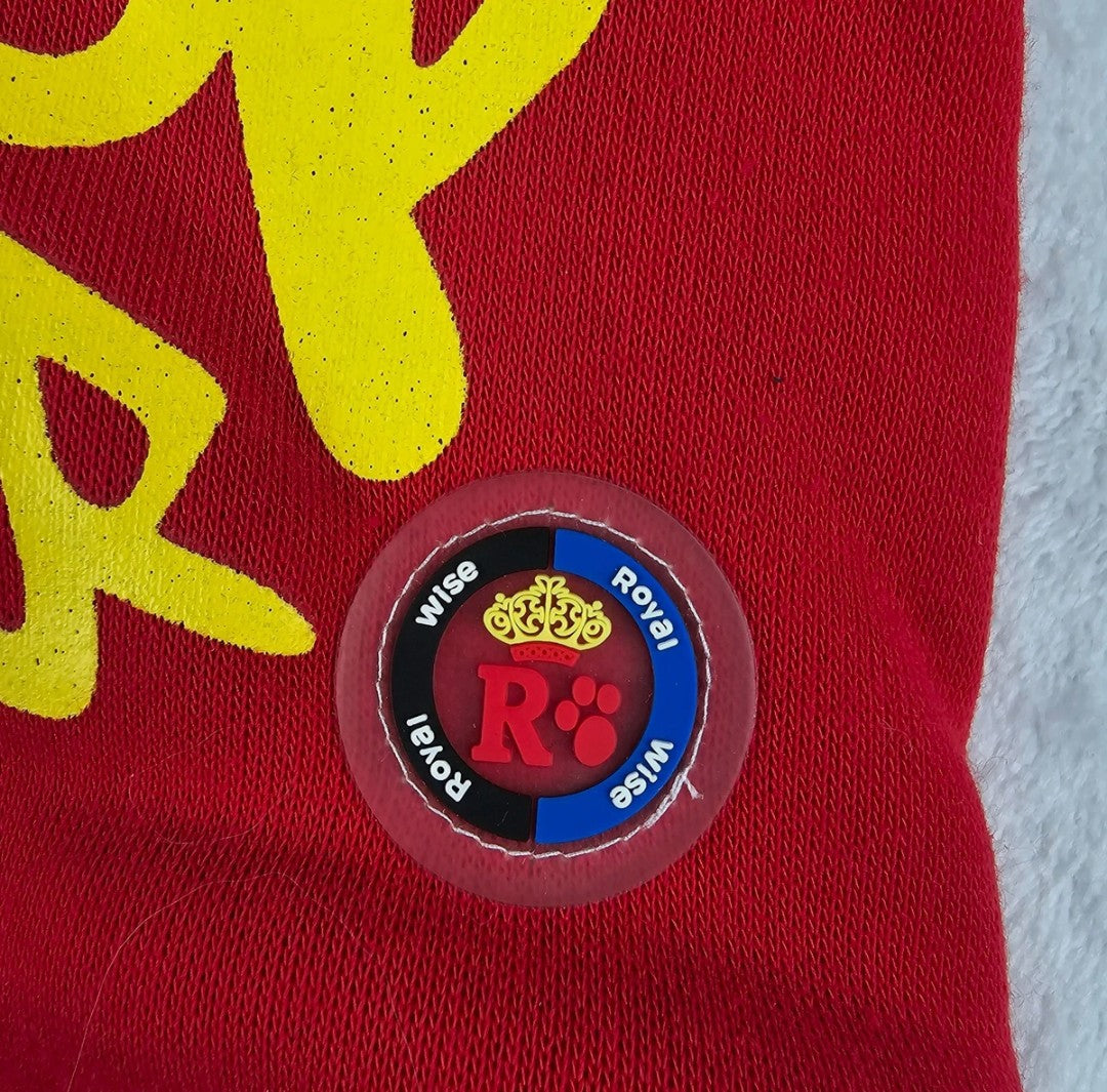 Royal Wise Dog Hoodie Red Black Yellow All Star Hip Hop Size Medium