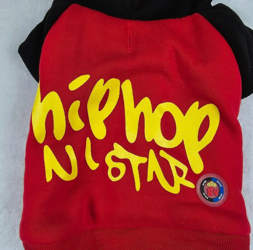 Royal Wise Dog Hoodie Red Black Yellow All Star Hip Hop Size Medium