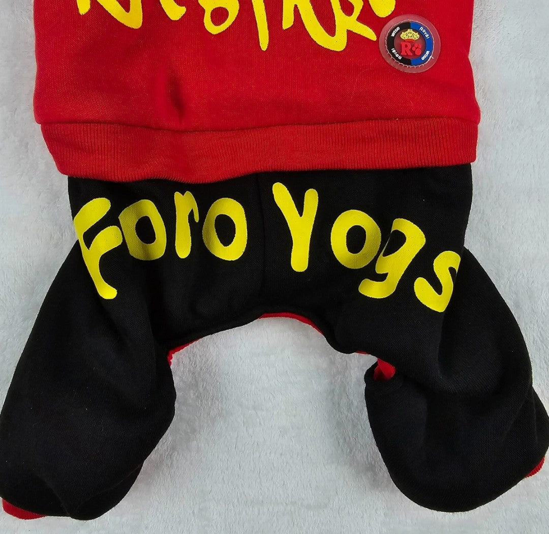 Royal Wise Dog Hoodie Red Black Yellow All Star Hip Hop Size Medium