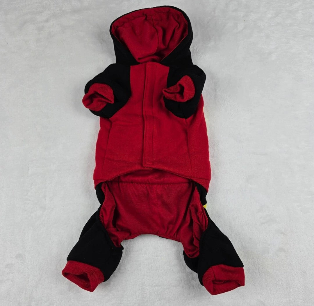 Royal Wise Dog Hoodie Red Black Yellow All Star Hip Hop Size Medium