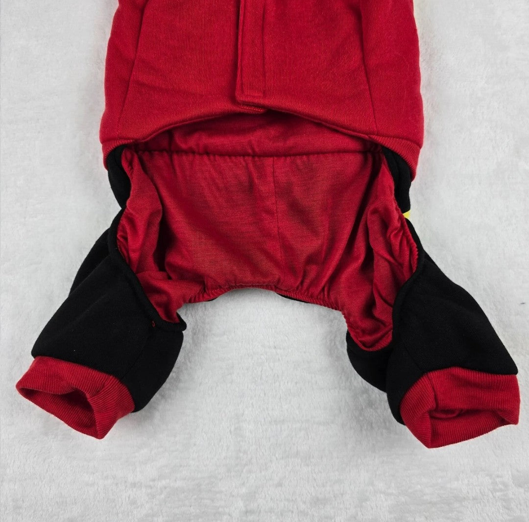 Royal Wise Dog Hoodie Red Black Yellow All Star Hip Hop Size Medium