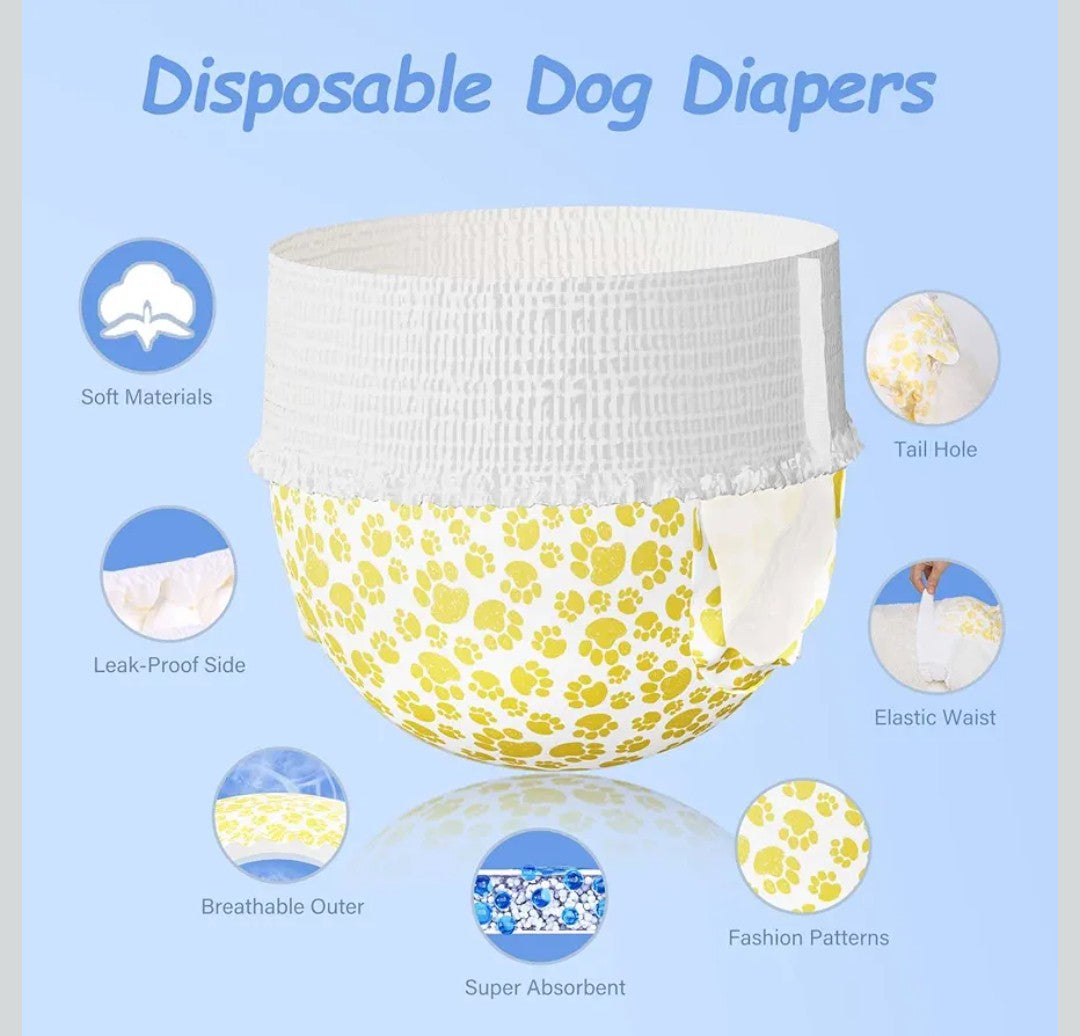 Pet Soft Female Dog Diapers - Disposable Doggy Diapers, Ultra Absorbent Leak-Proof Cat & Puppy Diapers for Dog in Heat or Incontinence 10pcs Small