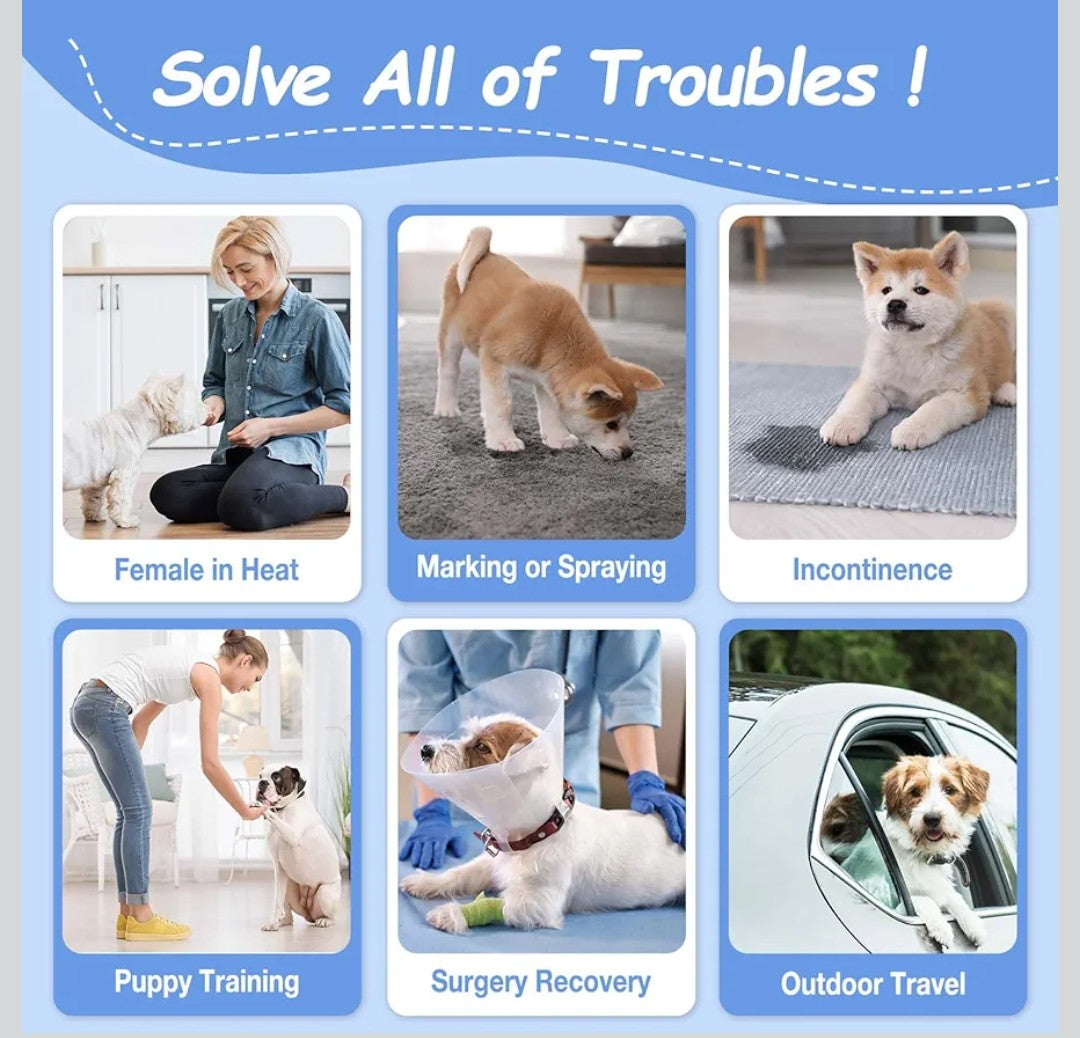 Pet Soft Female Dog Diapers - Disposable Doggy Diapers, Ultra Absorbent Leak-Proof Cat & Puppy Diapers for Dog in Heat or Incontinence 10pcs Small