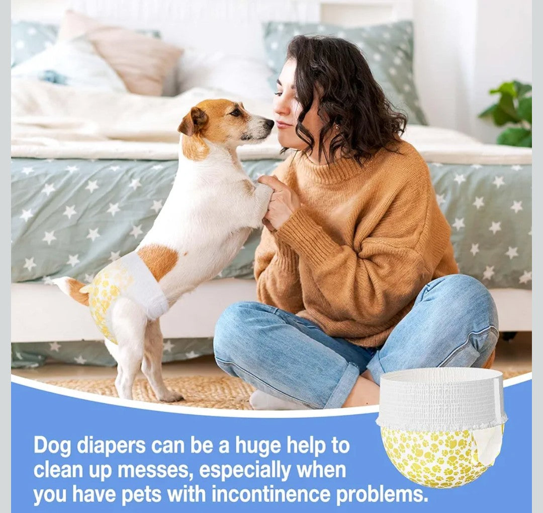 Pet Soft Female Dog Diapers - Disposable Doggy Diapers, Ultra Absorbent Leak-Proof Cat & Puppy Diapers for Dog in Heat or Incontinence 10pcs Small