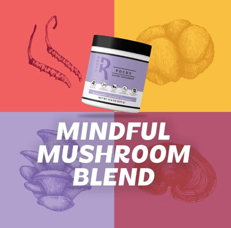 Silver Star Nutrition, Roots Focus Nootropic Brain Supplement - Strawberry Watermelon, Blend of Lion's Mane, Cordyceps, & Reishi Functional Mushrooms + Extended-Release Caffeine, 50 Servings