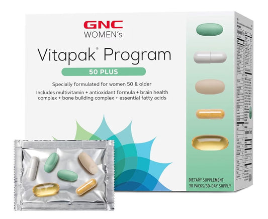 GNC Women's Ultra Mega 50 Plus Vitapak Program, 30 Packs, for Overall Women’s Health for Those Over 50
