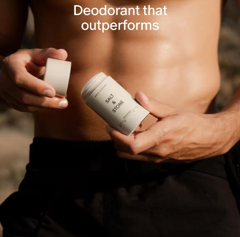 SALT & STONE Aluminum Free Deodorant | Extra Strength 48 Hour Protection for Women & Men | Made with Seaweed Extracts, Shea Butter & Prebiotics (Santal & Vetiver)