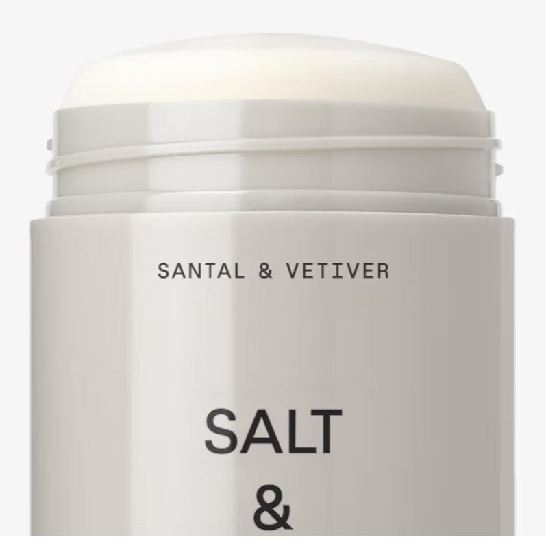 SALT & STONE Aluminum Free Deodorant | Extra Strength 48 Hour Protection for Women & Men | Made with Seaweed Extracts, Shea Butter & Prebiotics (Santal & Vetiver)