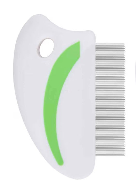 Flea Lice Comb, Stainless Steel Dog Cat Grooming Combs with Rounded Teeth, Professional Pet Tear Stain Remover, Dematting Tool for Small, Medium & Large Pets