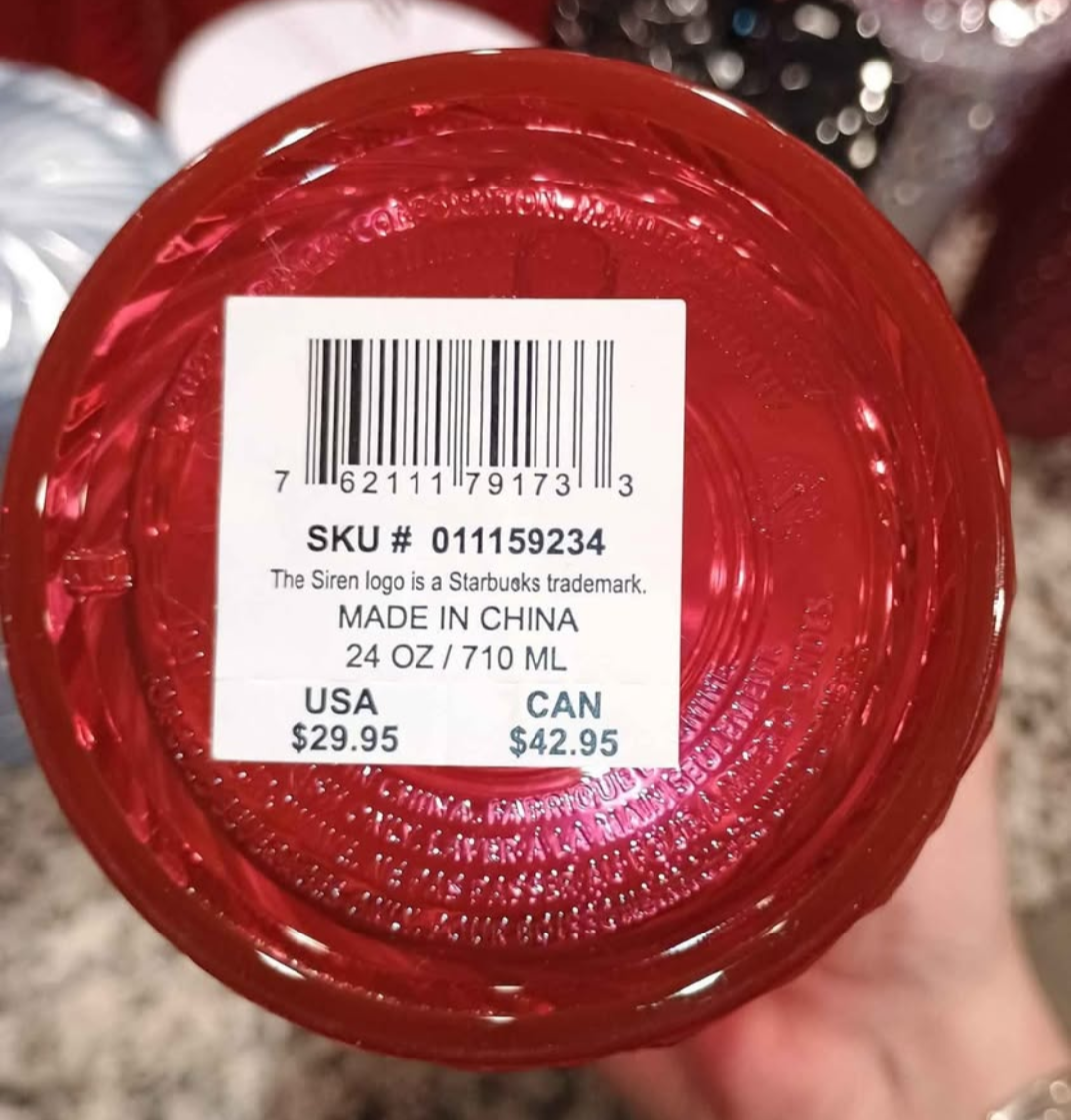 Starbucks Red Swirl Cold Cup Tumbler 24 oz