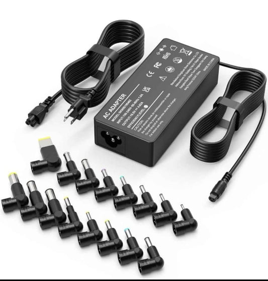 Universal Laptop Charger Compatible with HP Lenovo Dell Acer Asus Toshiba IBM Fujitsu Notebook Ultrabook Chromebook Computer Charger AC Adapter Power Cord with 16 Tips