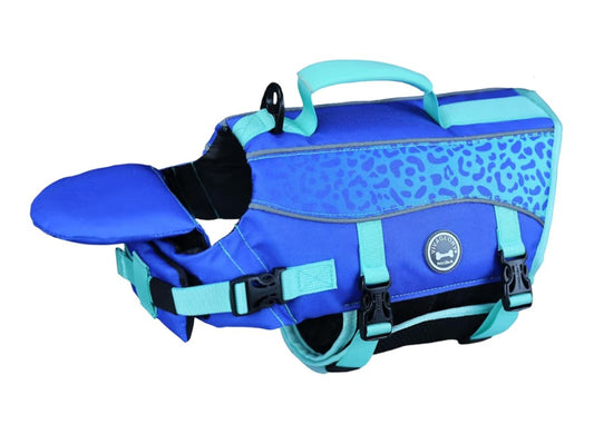 VIVAGLORY Front Float Dog Life Vest, Dog Life Jacket for Swimming & Boating, Swimming Vest with Chin Float & Handle, Ripstop & Buoyancy for Puppy Doggy, XXS, Dark Blue