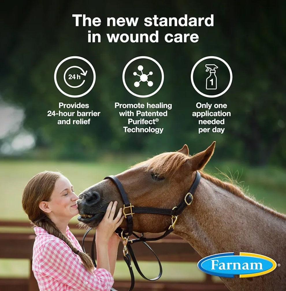 Farnam Purishield Wound and Skin Care Liquid Bandage Plus, Promotes Healing* and Provides 24-Hour Barrier* for Horses, Dogs, Cats & Livestock