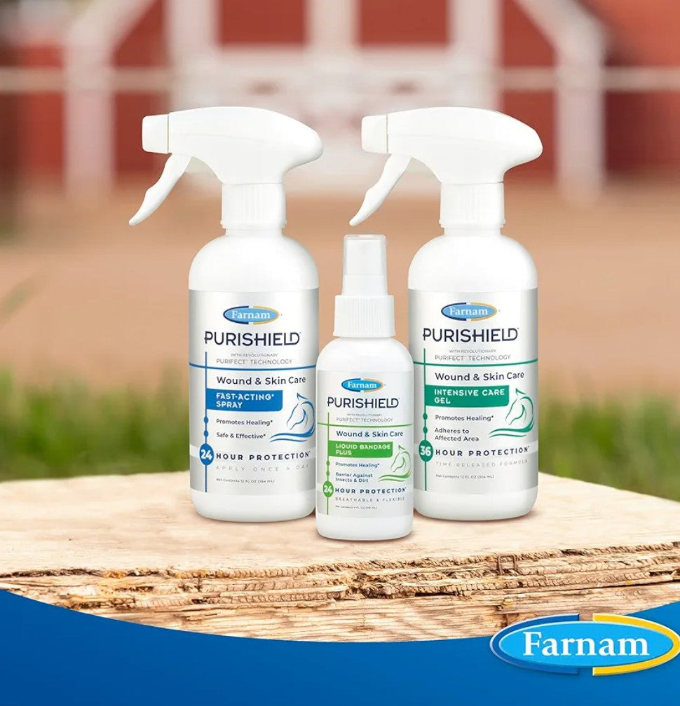 Farnam Purishield Wound and Skin Care Liquid Bandage Plus, Promotes Healing* and Provides 24-Hour Barrier* for Horses, Dogs, Cats & Livestock