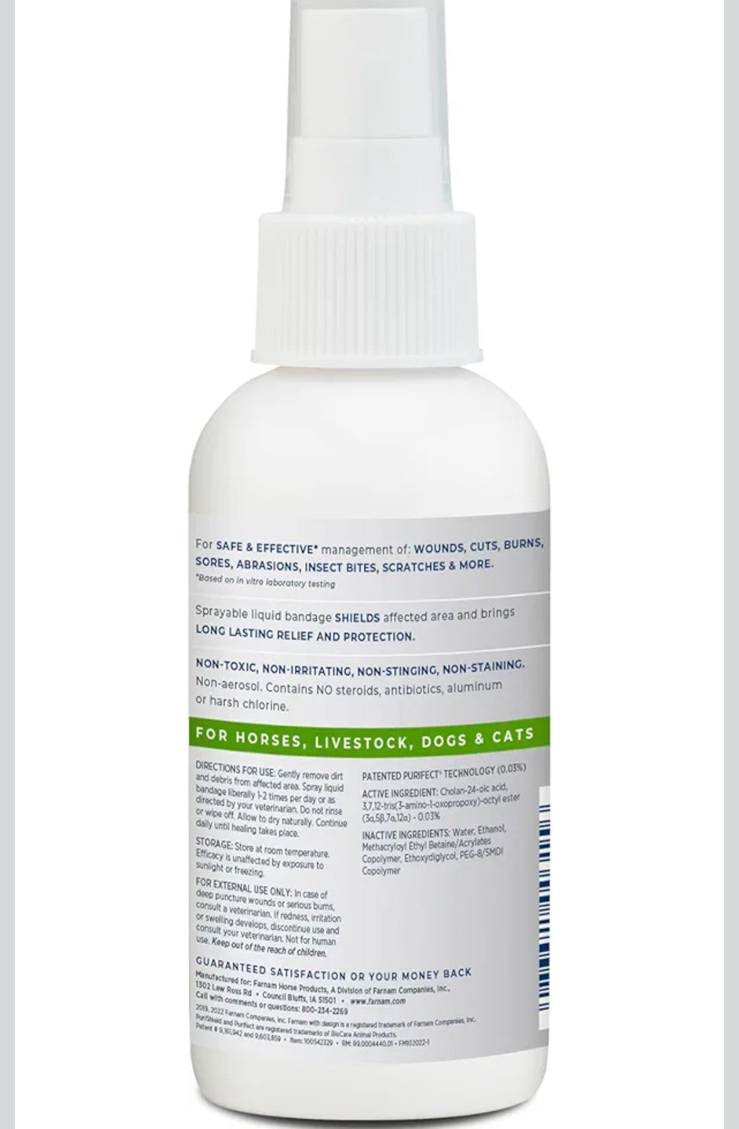 Farnam Purishield Wound and Skin Care Liquid Bandage Plus, Promotes Healing* and Provides 24-Hour Barrier* for Horses, Dogs, Cats & Livestock