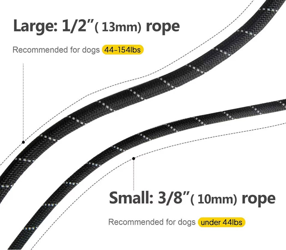 Fida Durable Slip Lead Dog Leash, 6 FT x 1/2" Heavy Duty Dog Loop Leashes, Comfortable Strong Rope Slip Leash for Large Medium Dogs, No Pull Pet Training Lead with Highly Reflective(1/2", Black)