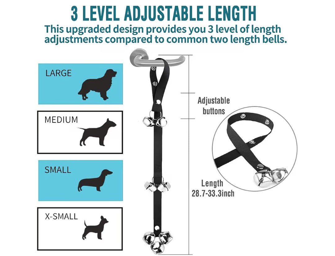 BLUETREE Dog Doorbells Premium Quality Training Potty Great Dog Bells Adjustable Door Bell Dog Bells for Potty Training Your Puppy The Easy Way - 7 Extra Large Loud 1.4 DoorBells