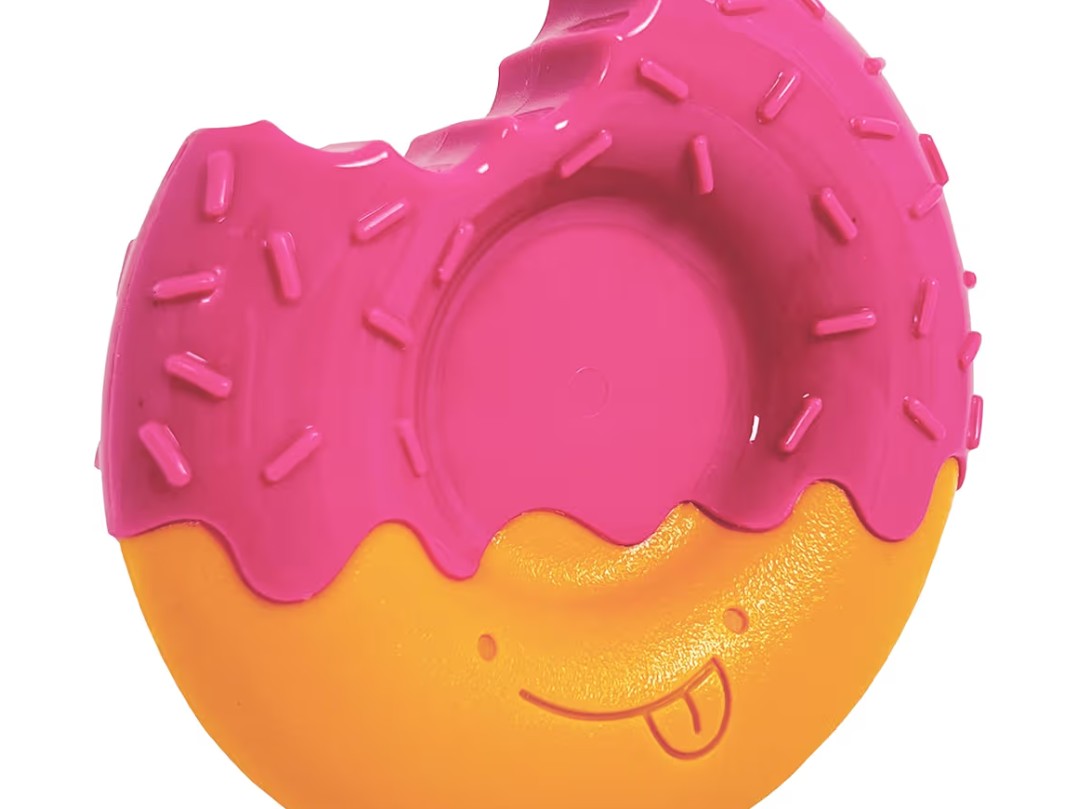 Nylabone Donut Power Chew Toy for Dogs, Dog Toys for Aggressive Chewers, Bacon Glazed Flavor, Medium Dogs - Up to 35 lbs, 1 Count