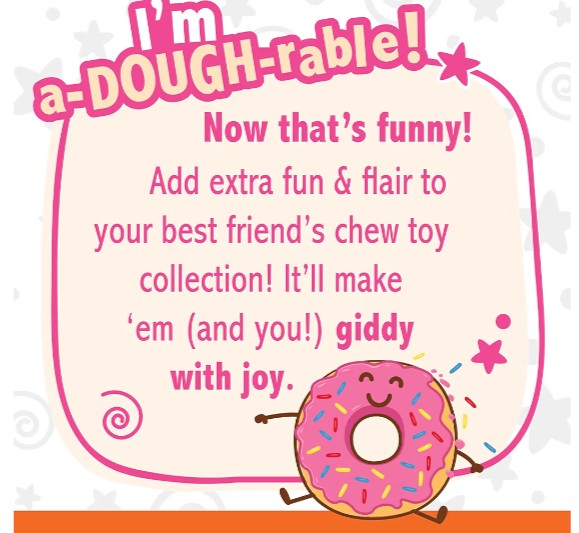 Nylabone Donut Power Chew Toy for Dogs, Dog Toys for Aggressive Chewers, Bacon Glazed Flavor, Medium Dogs - Up to 35 lbs, 1 Count