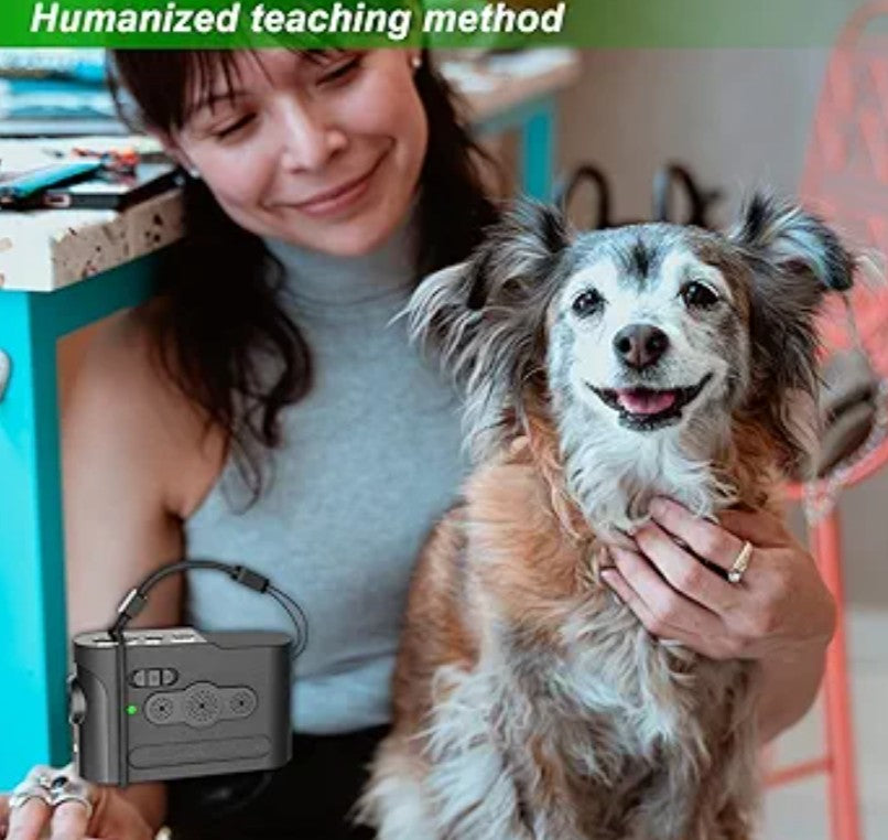 YQGWVFI Sonic Anti-Barking Device, Rechargeable Ultrasonic Dog Bark Deterrent, Automatic and Manual 2 Modes (Automatic Ultrasonic Anti-Barking and Manual Dog Training), Indoor and Outdoor Universal