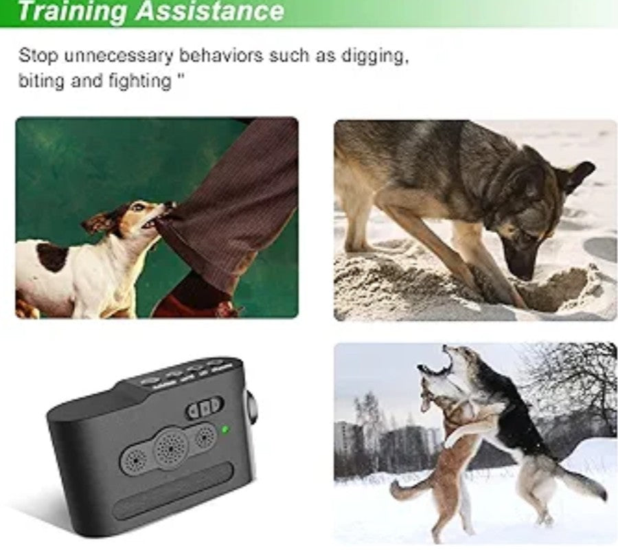 YQGWVFI Sonic Anti-Barking Device, Rechargeable Ultrasonic Dog Bark Deterrent, Automatic and Manual 2 Modes (Automatic Ultrasonic Anti-Barking and Manual Dog Training), Indoor and Outdoor Universal