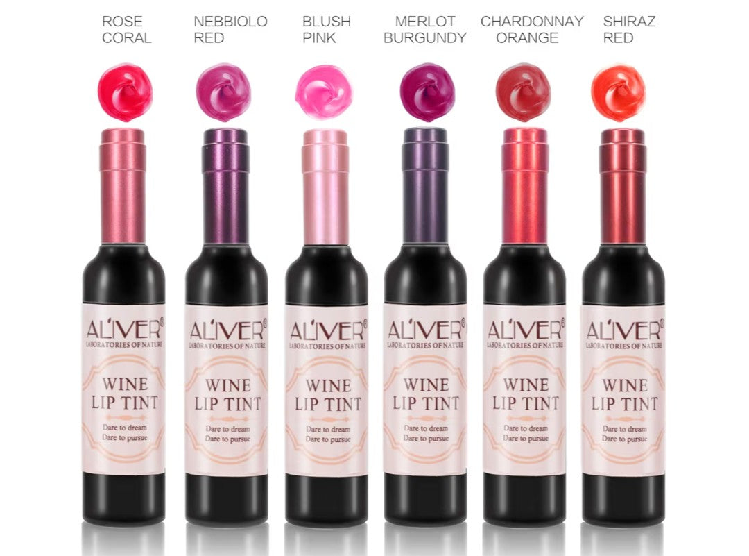 6 Colors Lipgloss Matte, Cute Wine Bottle Lip Tint Wand Set, Waterproof Non-stick Cup Liquid Lipstick Long Lasting All Day Seduction