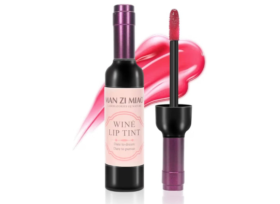 6 Colors Lipgloss Matte, Cute Wine Bottle Lip Tint Wand Set, Waterproof Non-stick Cup Liquid Lipstick Long Lasting All Day Seduction