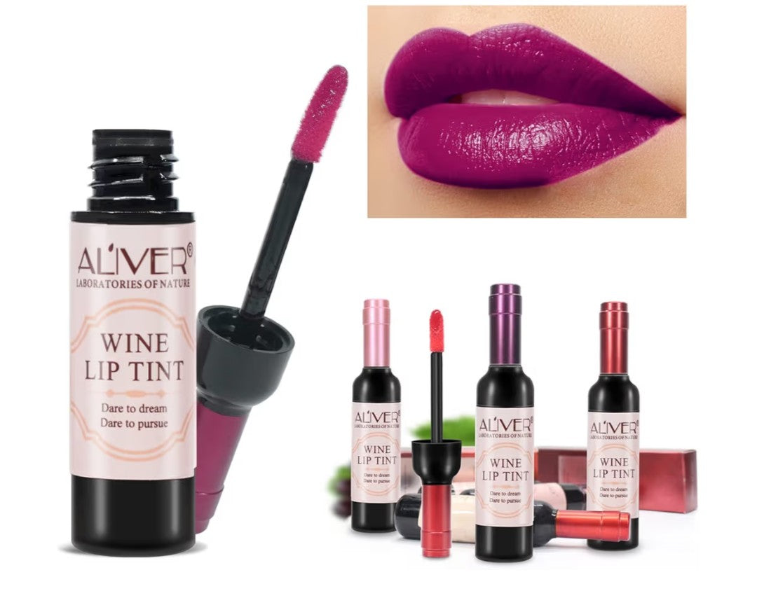 6 Colors Lipgloss Matte, Cute Wine Bottle Lip Tint Wand Set, Waterproof Non-stick Cup Liquid Lipstick Long Lasting All Day Seduction