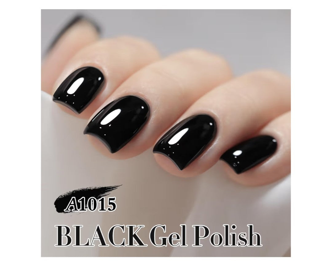 Double Rhythm Gel Nail Polish Black-A1015 for Women 15ML, Pure Sheer, Same Color Same Bottle, Soak Off, Art Manicure, Salon, DIY at Home