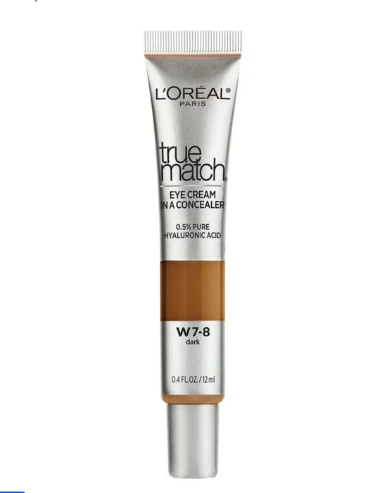 L'Oreal Paris True Match Pure Hyaluronic Acid Eye Concealer, W7-8 Dark, 0.4 fl oz