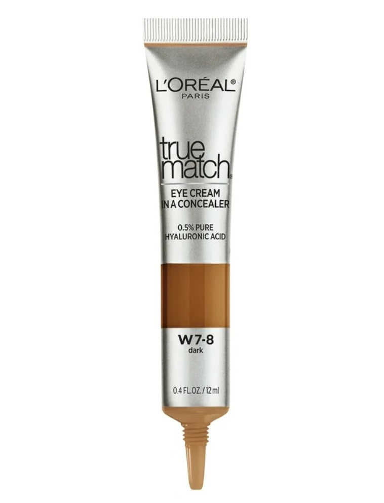 L'Oreal Paris True Match Pure Hyaluronic Acid Eye Concealer, W7-8 Dark, 0.4 fl oz