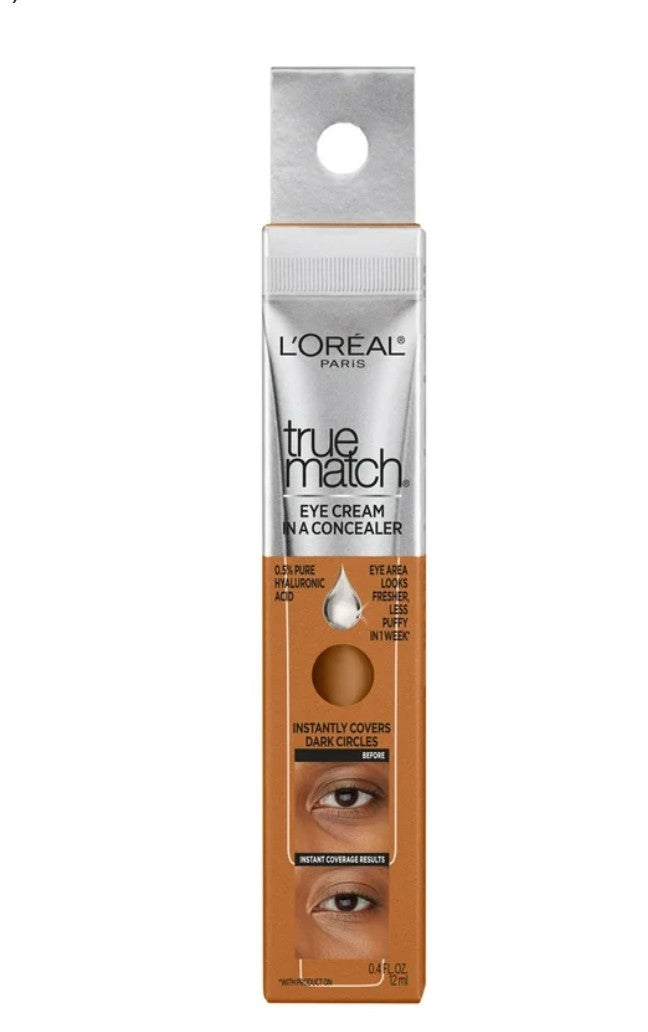 L'Oreal Paris True Match Pure Hyaluronic Acid Eye Concealer, W7-8 Dark, 0.4 fl oz