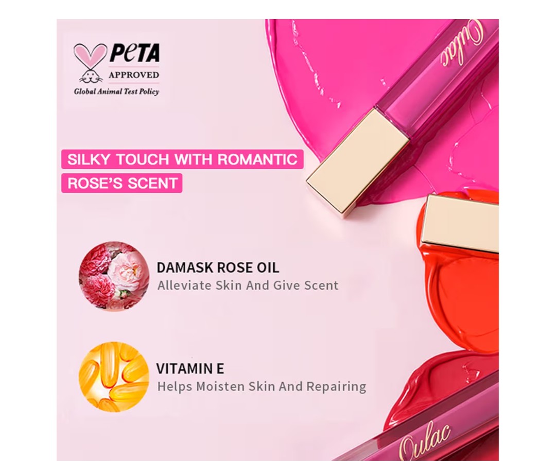 Oulac Liquid Matte Lipstick, Deep Fuchsia Lip Color, Long Lasting Lipsticks for Women, High-Pigmented, Lightweight, Creamy and Melting Texture, Vegan&Clean Beauty, Rose Lip, 4.5ml (M06) Sunset Kiss