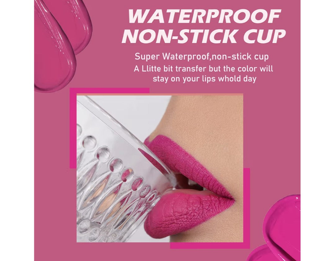 Oulac Liquid Matte Lipstick, Deep Fuchsia Lip Color, Long Lasting Lipsticks for Women, High-Pigmented, Lightweight, Creamy and Melting Texture, Vegan&Clean Beauty, Rose Lip, 4.5ml (M06) Sunset Kiss