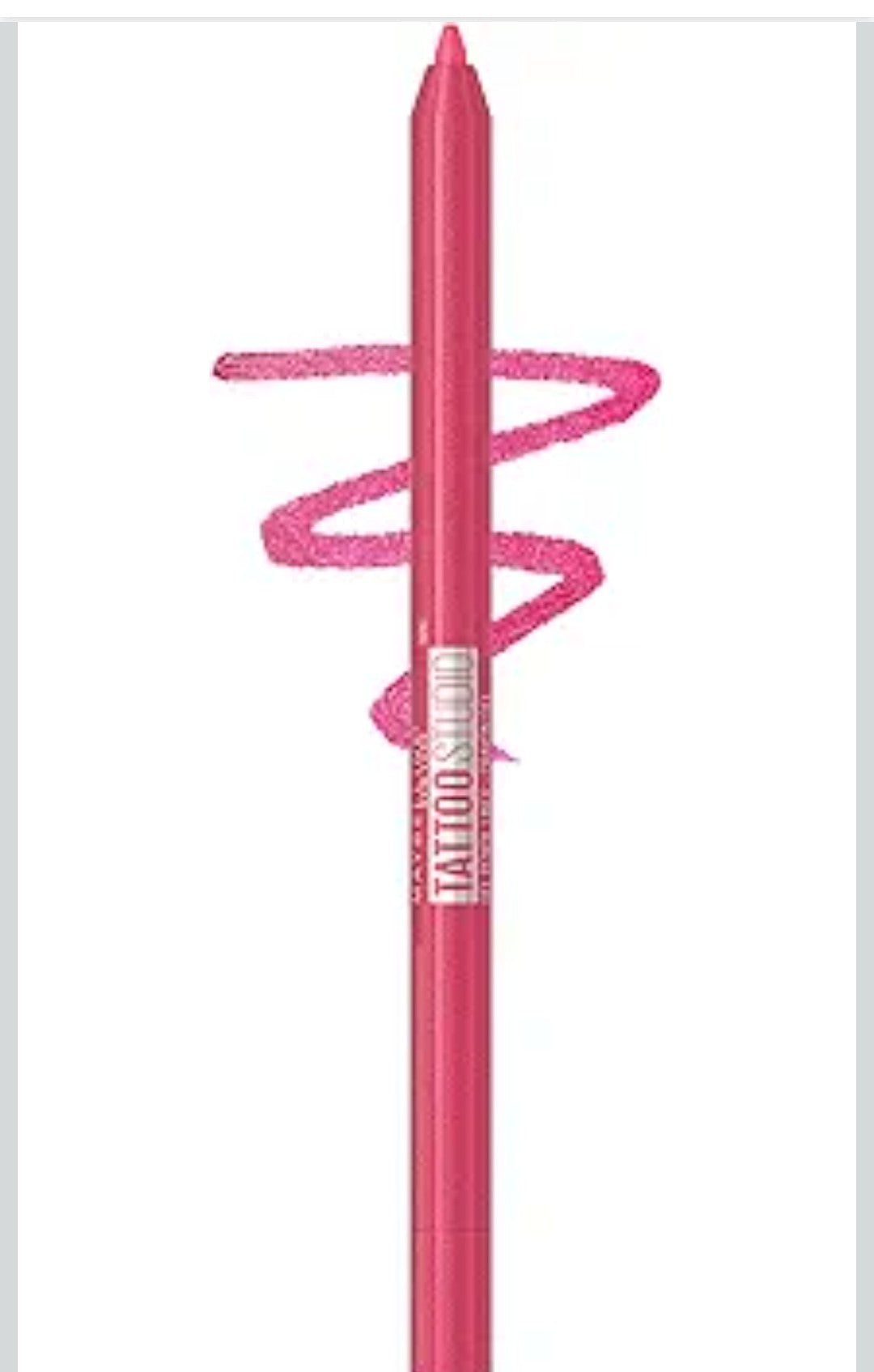 MAYBELLINE Tattoo Studio Sharpenable Eyeliner Pencil, 36 Hour Wear, Waterproof, Punchy Pink, 1 Count