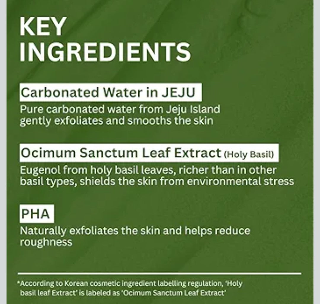 P.CALM Holy Basil Bubble Deep Mask – Holy Basil & Carbonated Water for Cleansing Pores & Blackheads, Korean Clay to Bubble Wash-Off Pack (90g / 3.17 oz)