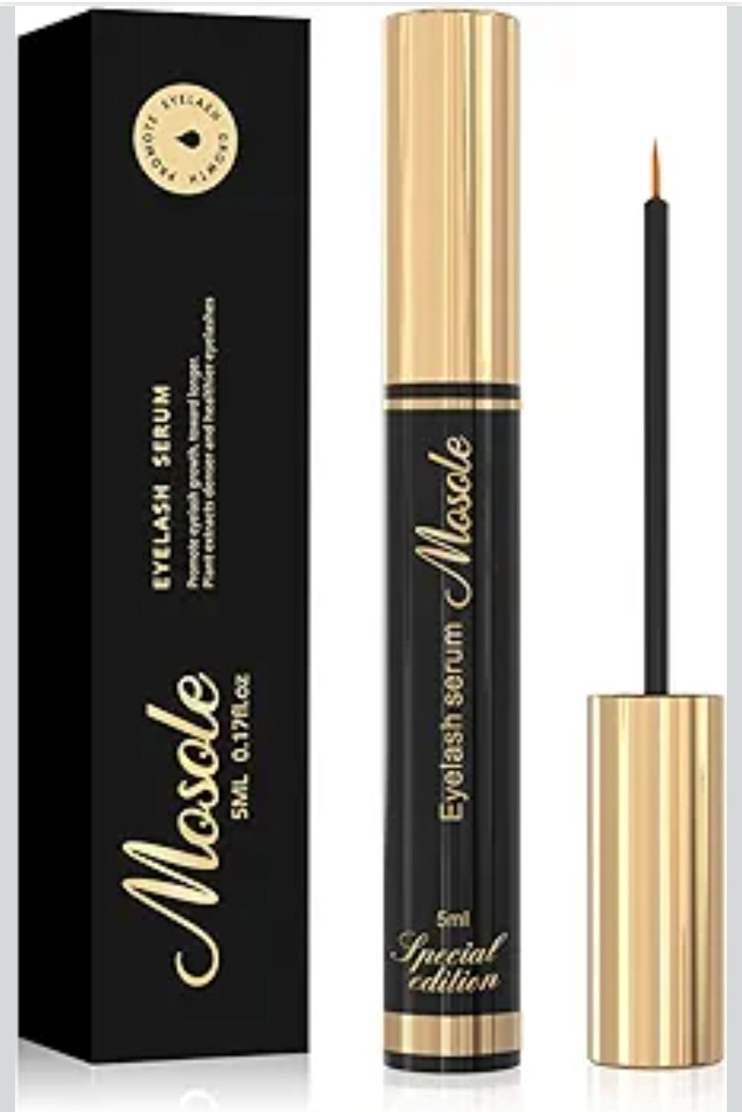 Premium Eyelash Growth Serum - 5ml Fuller & Longer Looking Eyelashes Lash Enhancing Serum for Natural Lashes or Lash Extensions & Brows, Vegan & Cruelty-Free