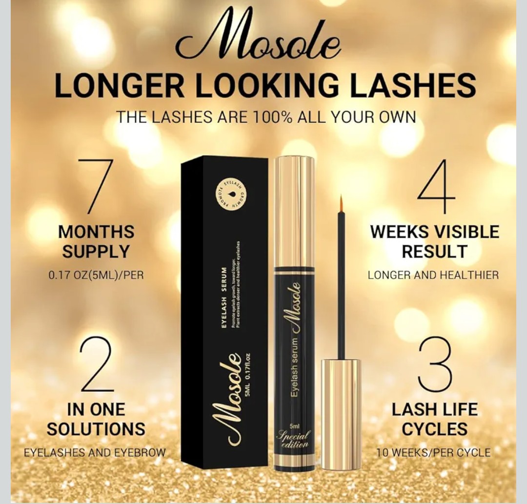 Premium Eyelash Growth Serum - 5ml Fuller & Longer Looking Eyelashes Lash Enhancing Serum for Natural Lashes or Lash Extensions & Brows, Vegan & Cruelty-Free