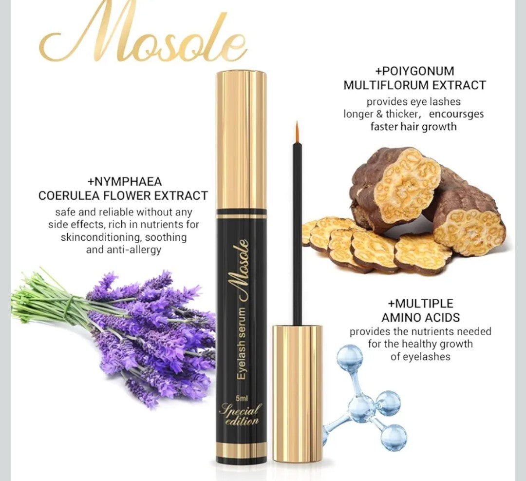 Premium Eyelash Growth Serum - 5ml Fuller & Longer Looking Eyelashes Lash Enhancing Serum for Natural Lashes or Lash Extensions & Brows, Vegan & Cruelty-Free