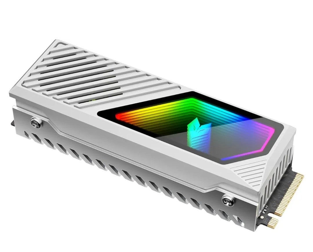 RGB Sync M.2 NVMe SSD Heatsink with Built-in Fan, High-Performance Cooling, Dynamic LED Lighting Cool Lens, Transparent Cover with Thermal Pad