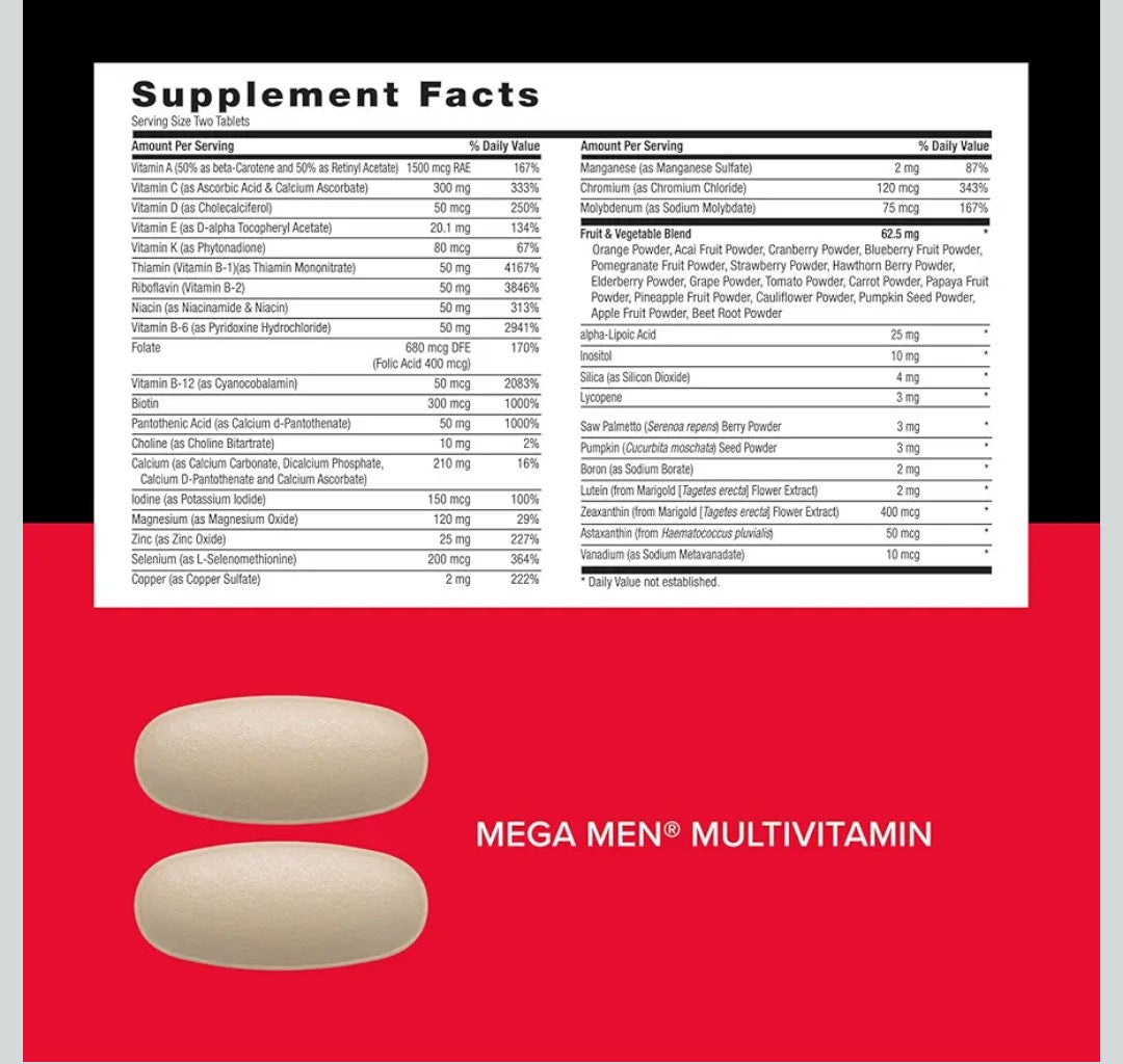 GNC Mega Men Performance and Vitality Vitapak Program, Convenient Complete Nutrition, 5 Products in 1 packet, Circulation, Blood Flow, Prostate Health, Sexual Function, Horny Goat Weed, 30 Packs