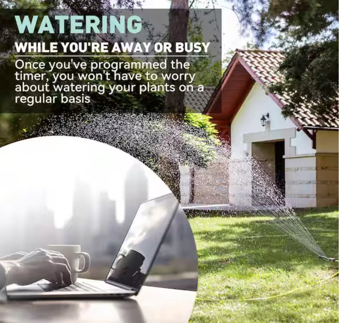 2 Zone Water Timer for Garden Hose-Sprinkler Timer w/ Rain Delay and Manual / Automatic Irrigation Controller System