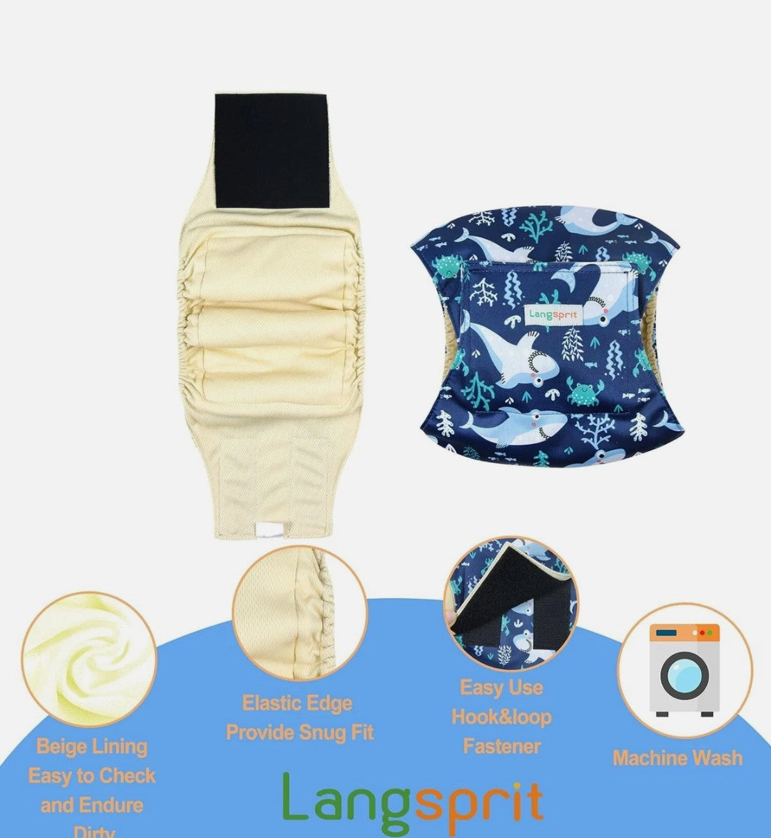 Male Belly Bands for Dogs (Pack of 3) - High Absorbing Dog Wraps Male Washable Size SMALL