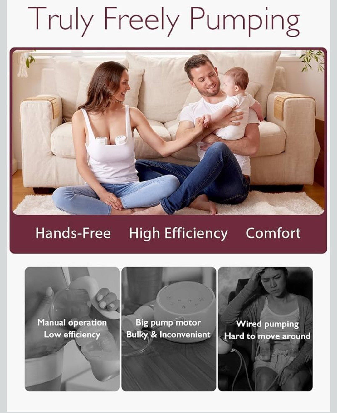 Momcozy Hands-Free Breast Pump S12 Pro, Wearable & Portable Pump with Soft DoubleFit Flange, 3 Modes | 9 Levels Double Electric Pump, Smart Display, 24mm, 2 Pack, Cozy Orange