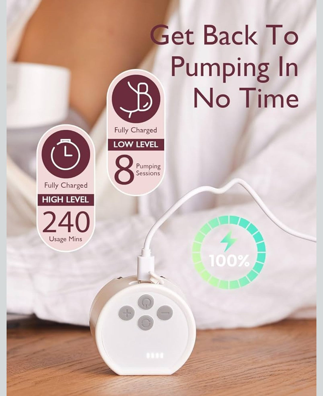 Momcozy Hands-Free Breast Pump S12 Pro, Wearable & Portable Pump with Soft DoubleFit Flange, 3 Modes | 9 Levels Double Electric Pump, Smart Display, 24mm, 2 Pack, Cozy Orange