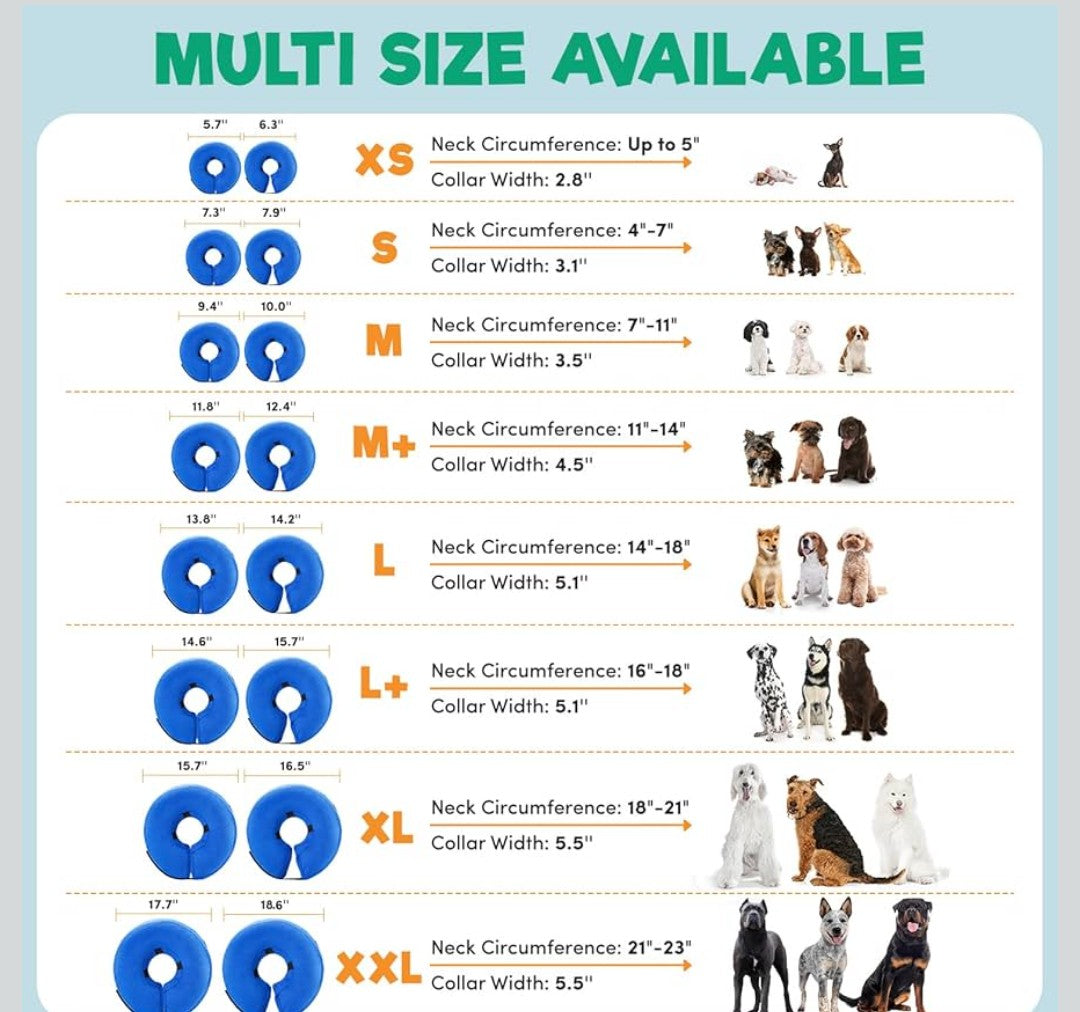 BENCMATE Inflatable Dog Cone Collar Alternative, Soft Dog Cone for Small Medium Large Dogs and Cats, Neck Recovery ECollar Donut Collar After Surgery (Medium, Cowboy)